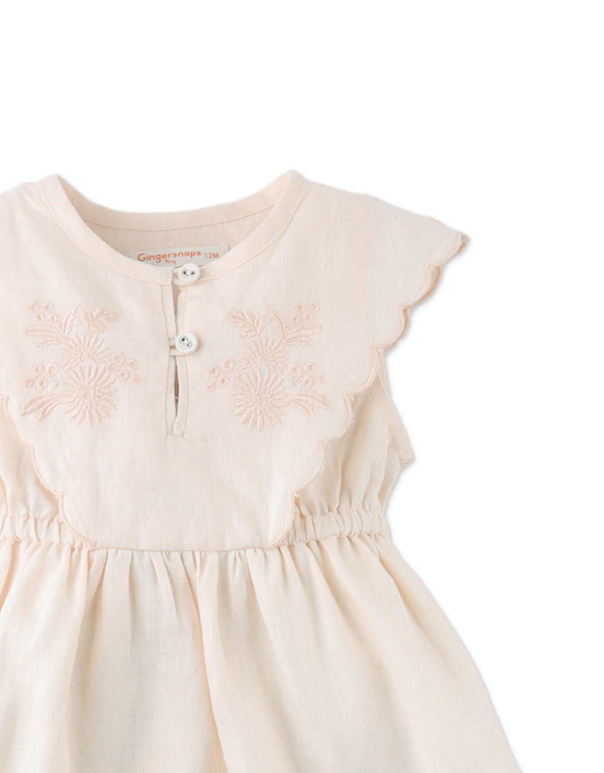 Baby Girls Daphne Dress With Scallop Details