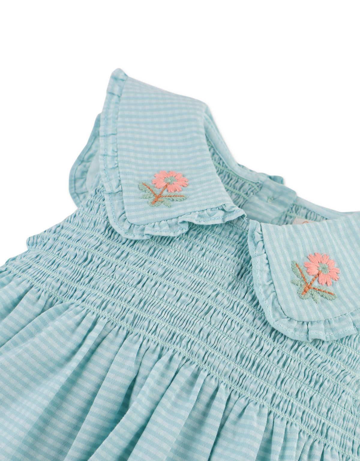 Baby Girls Celest Dress With Embroidered Collar