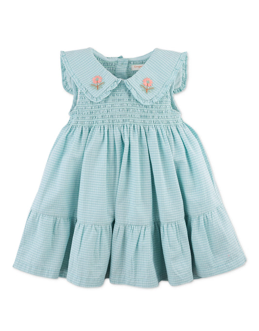 Baby Girls Celest Dress With Embroidered Collar