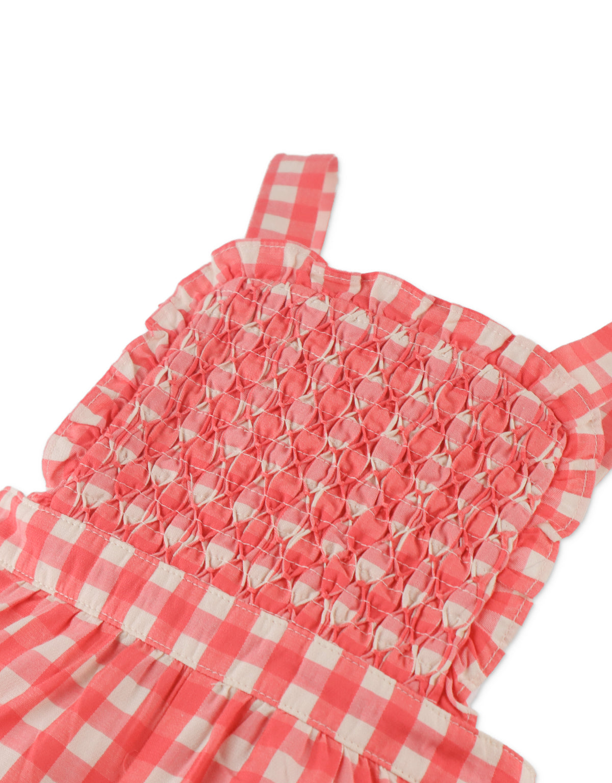 Baby Girls Nadia Gingham Jumpsuit With Smocking