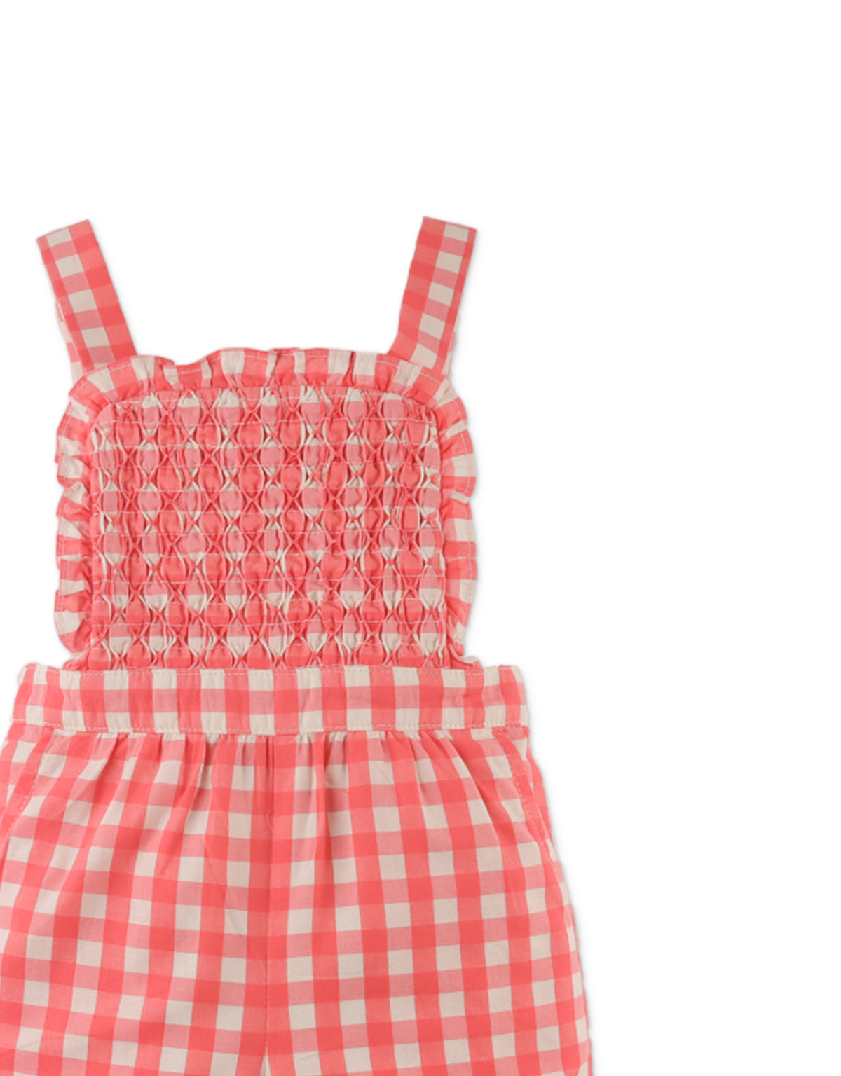 Baby Girls Nadia Gingham Jumpsuit With Smocking