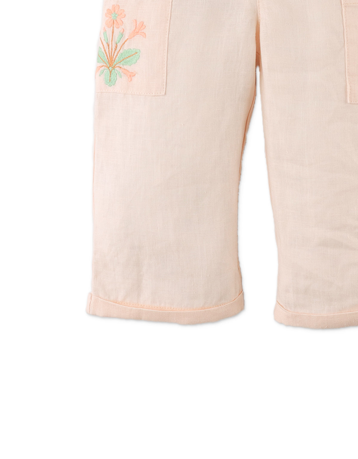 Baby Girls Melba Pants With Embroidery On Pockets