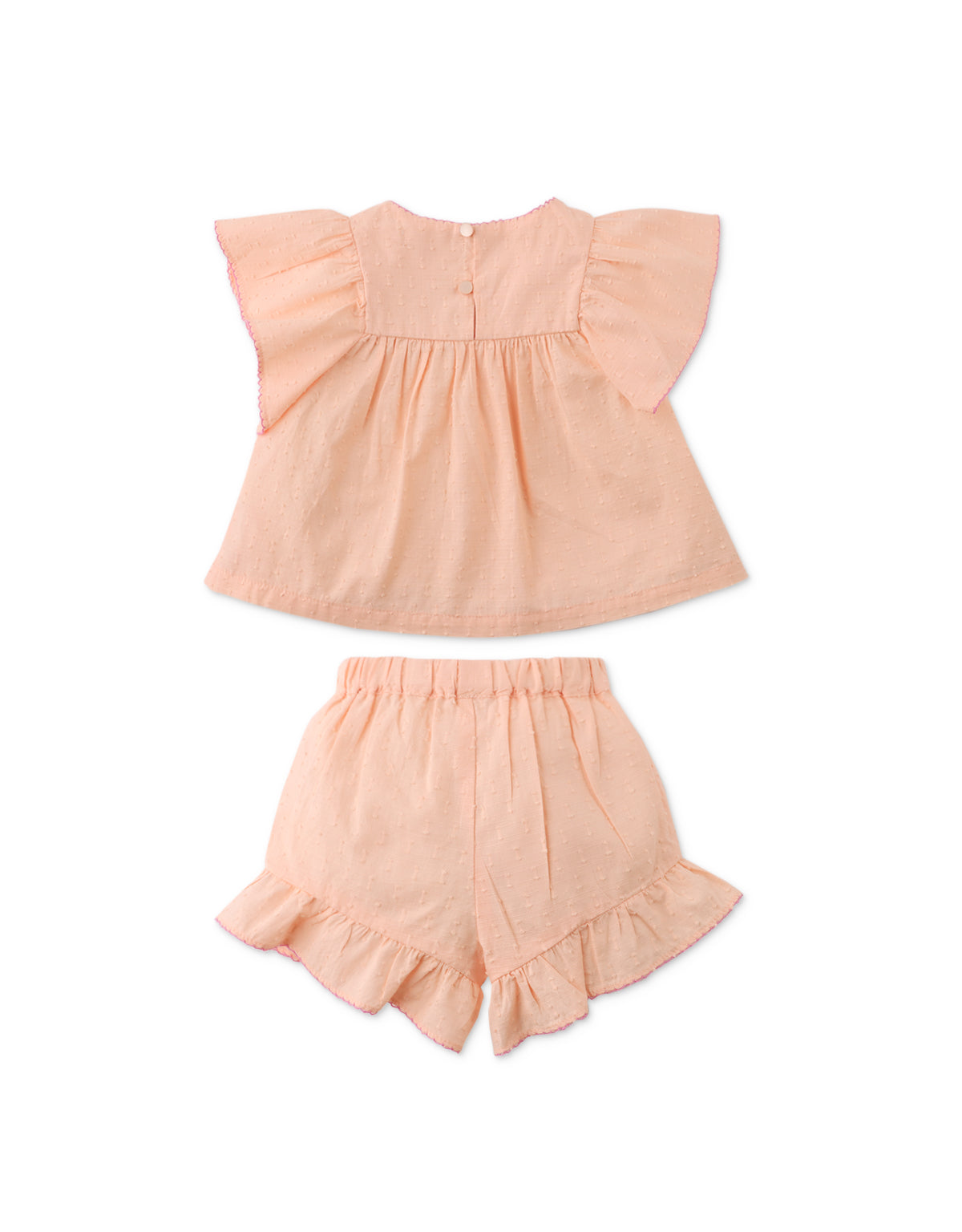 Baby Girls Alana Top And Shorts Set With Floral Embroidery