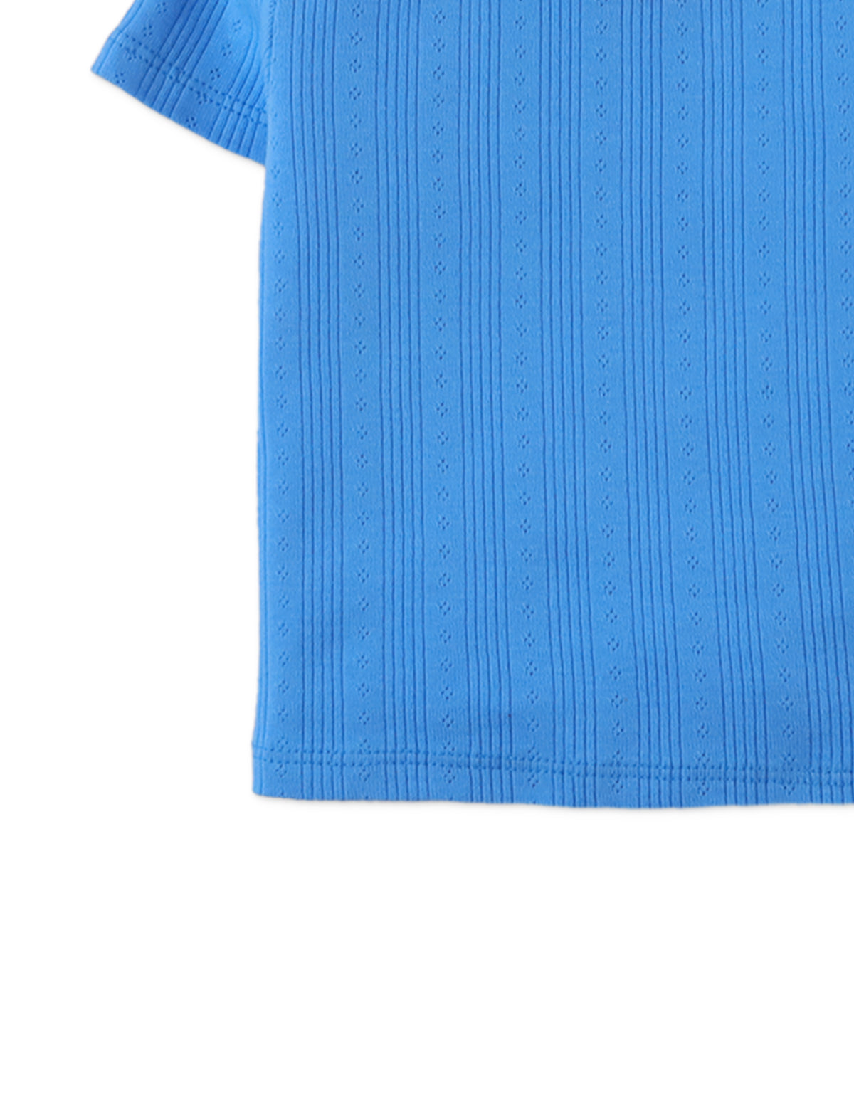 Baby Girls Jacinth Ribbed Tee With Cherry Bullion Embroidery