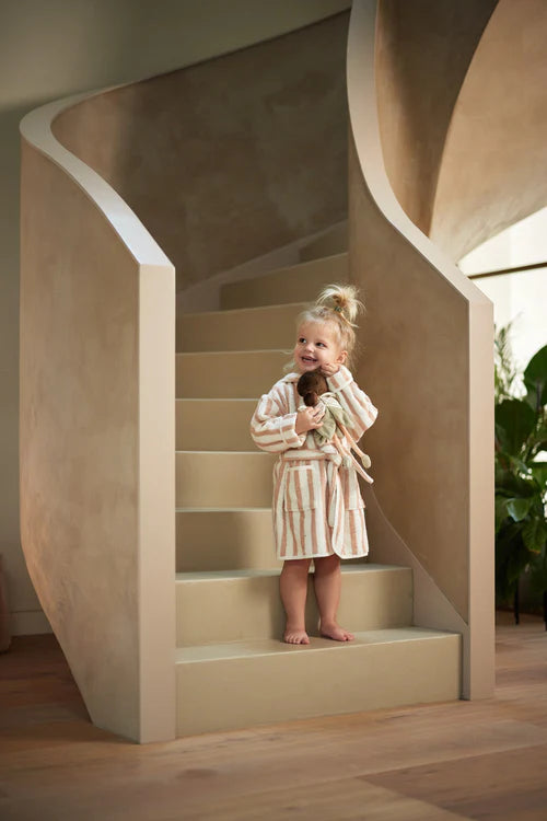 Bath Poncho Stripe - Olive Green