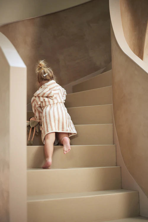 Bath Poncho Stripe - Olive Green