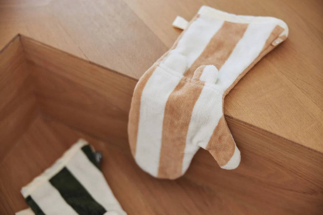 Washcloth Stripe Terry - Biscuit