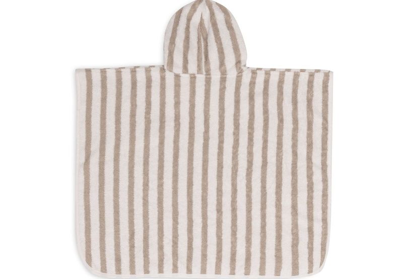 Bath Poncho Stripe - Olive Green