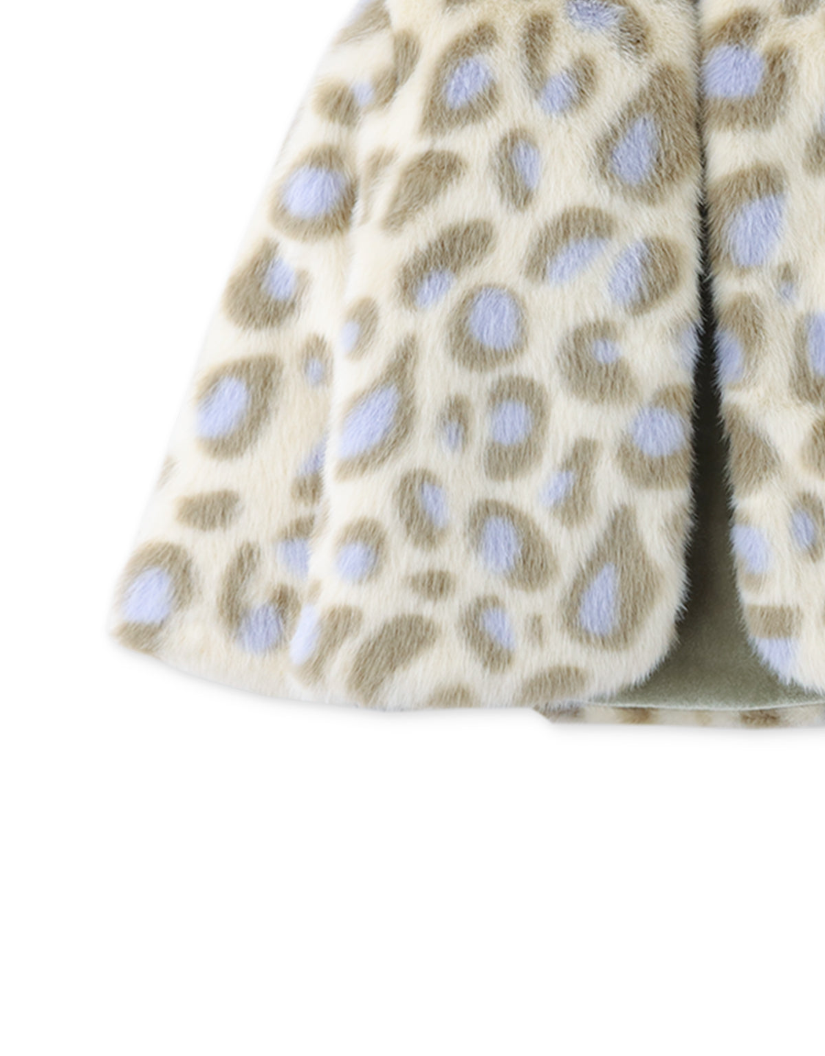 ცხოველური პრინტის ხელოვნური ბეწვის ქურთუკი