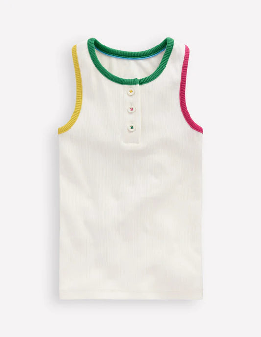 Racerback Ribbed Vest-White