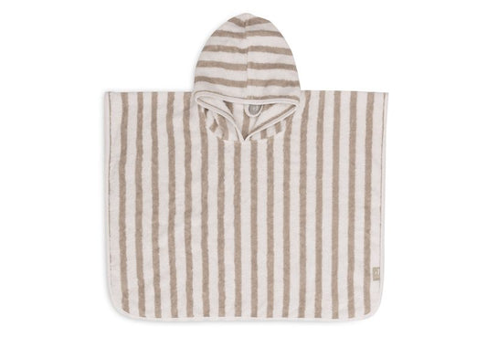 Bath Poncho Stripe - Olive Green