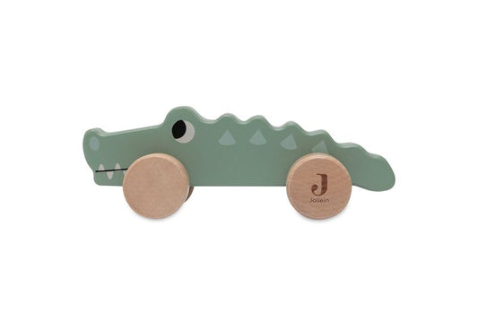 Wooden Crocodile on Wheels