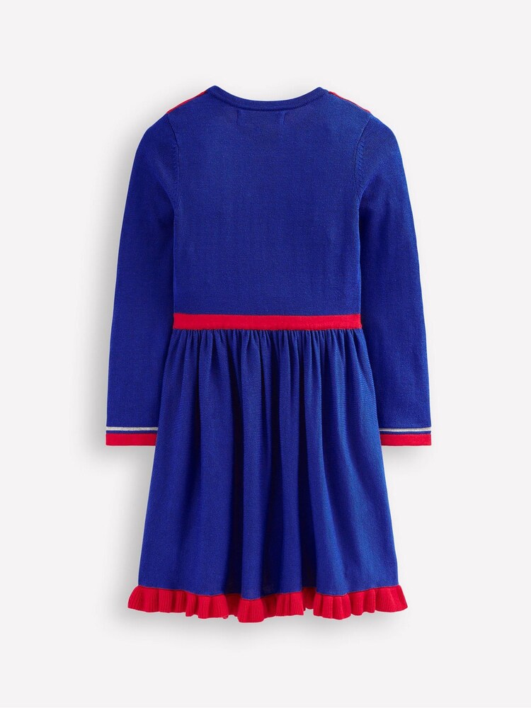 Nutcracker Knitted Dress-College Navy