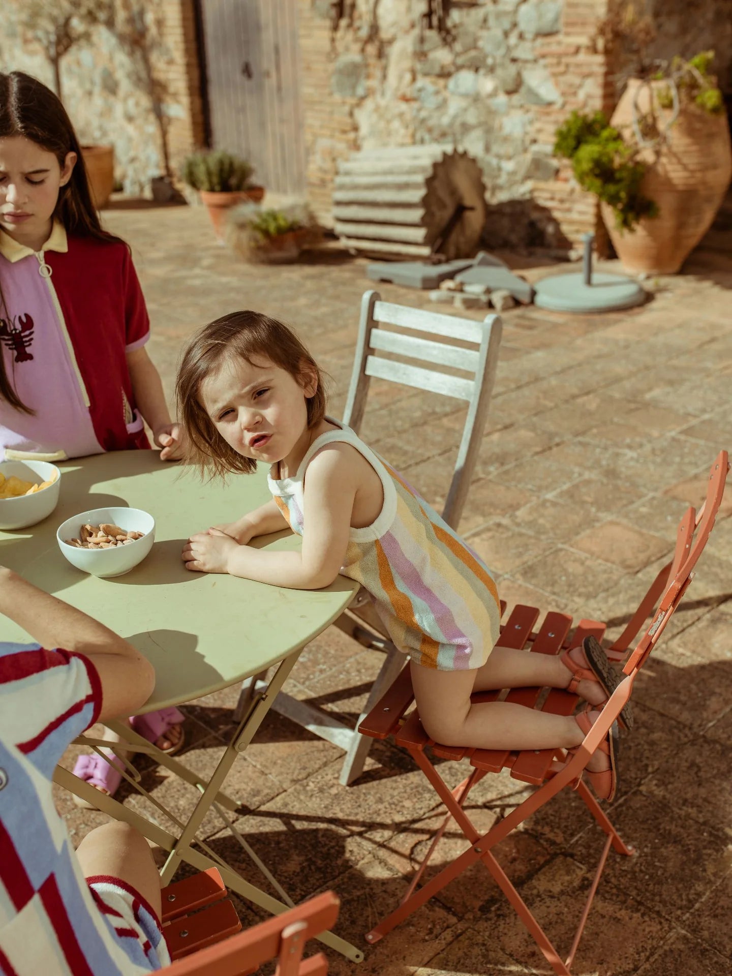 Terry Romper - Sunset Stripes