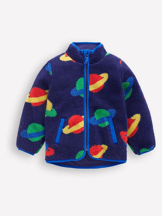 Cosy Borg Jacket-Twilight Blue Planets