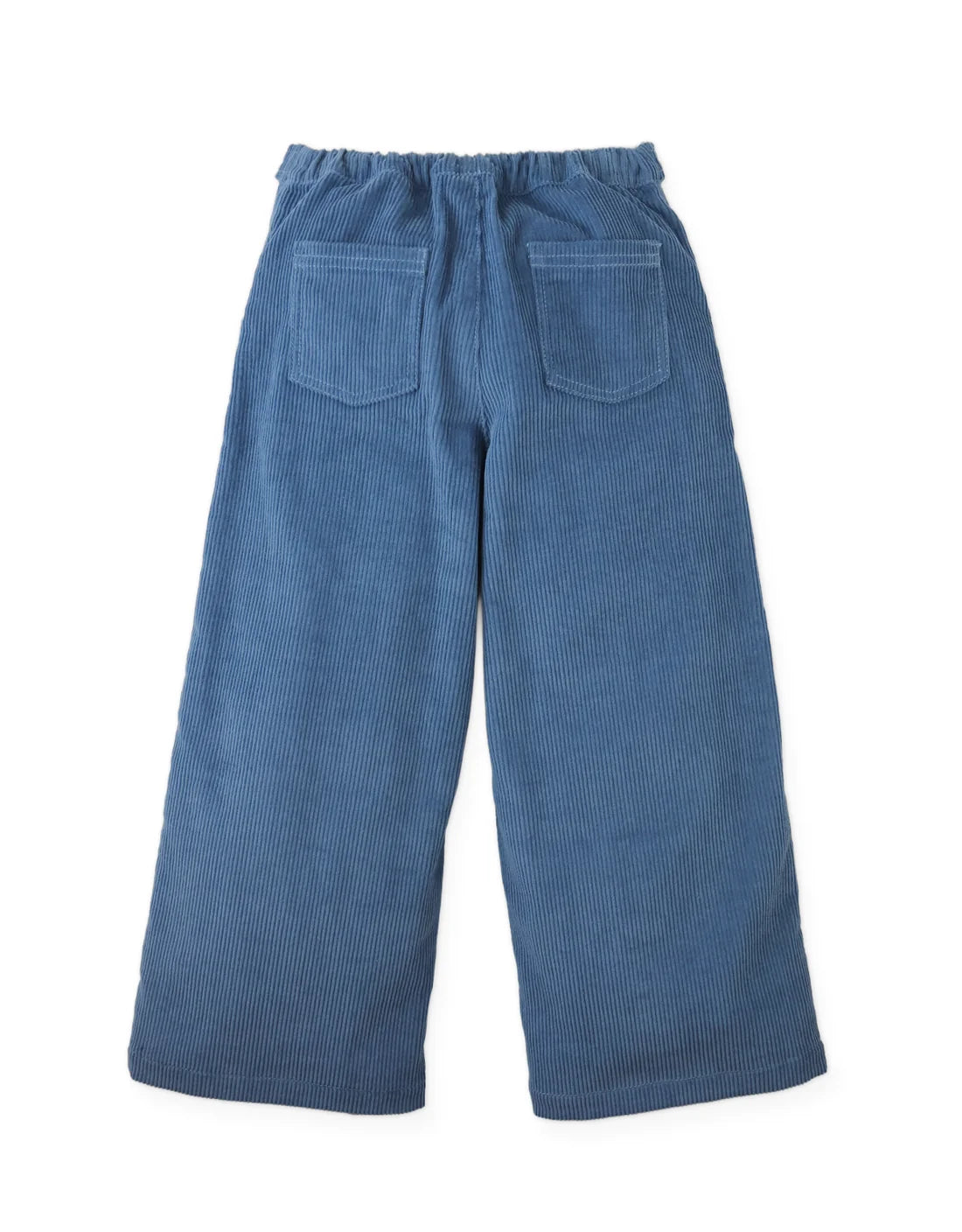 Gladys Wide-Leg Corduroy Pants with Rose Cross- Stitch