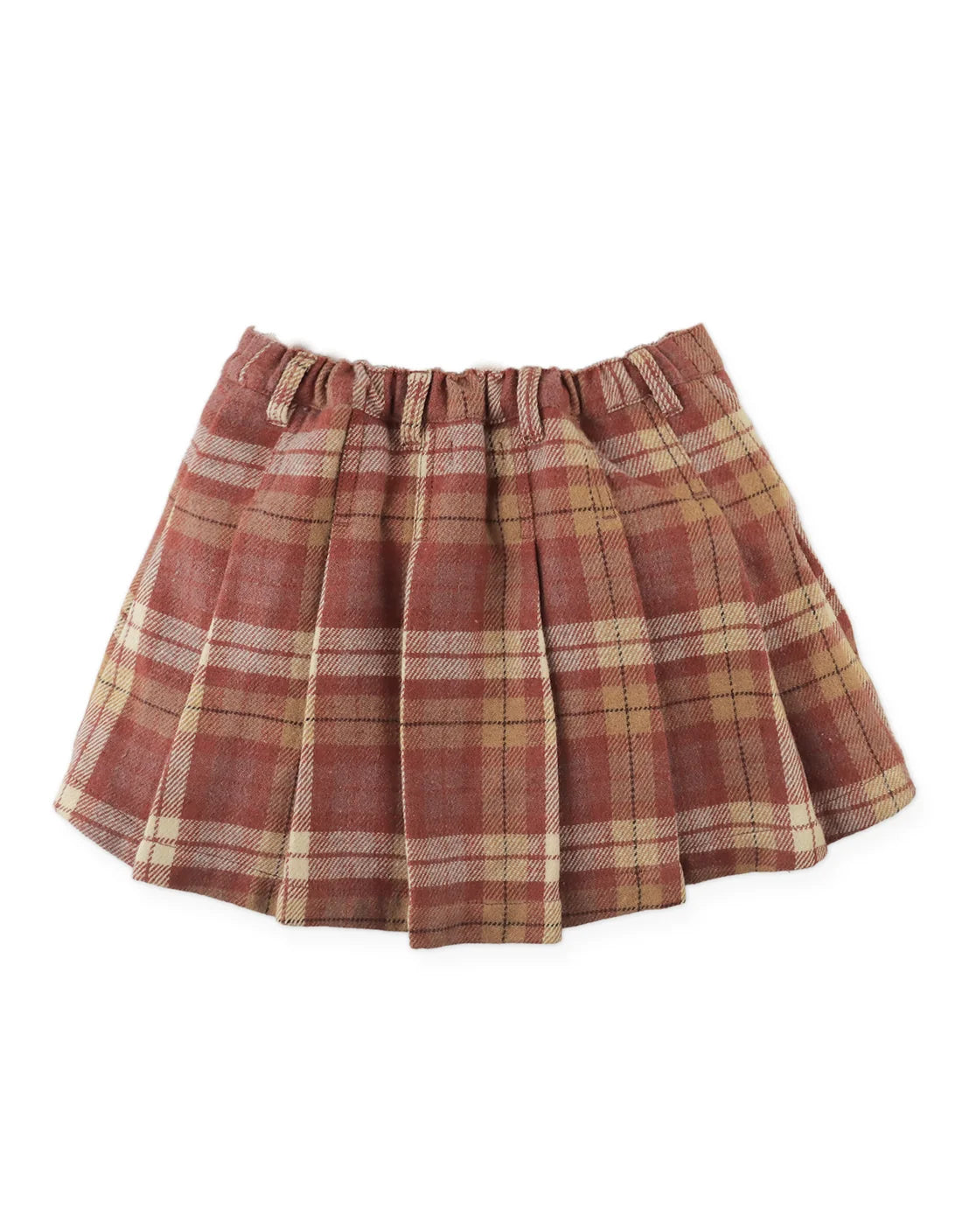 Eugenia Pleated Plaid Skorts with Belt Loops