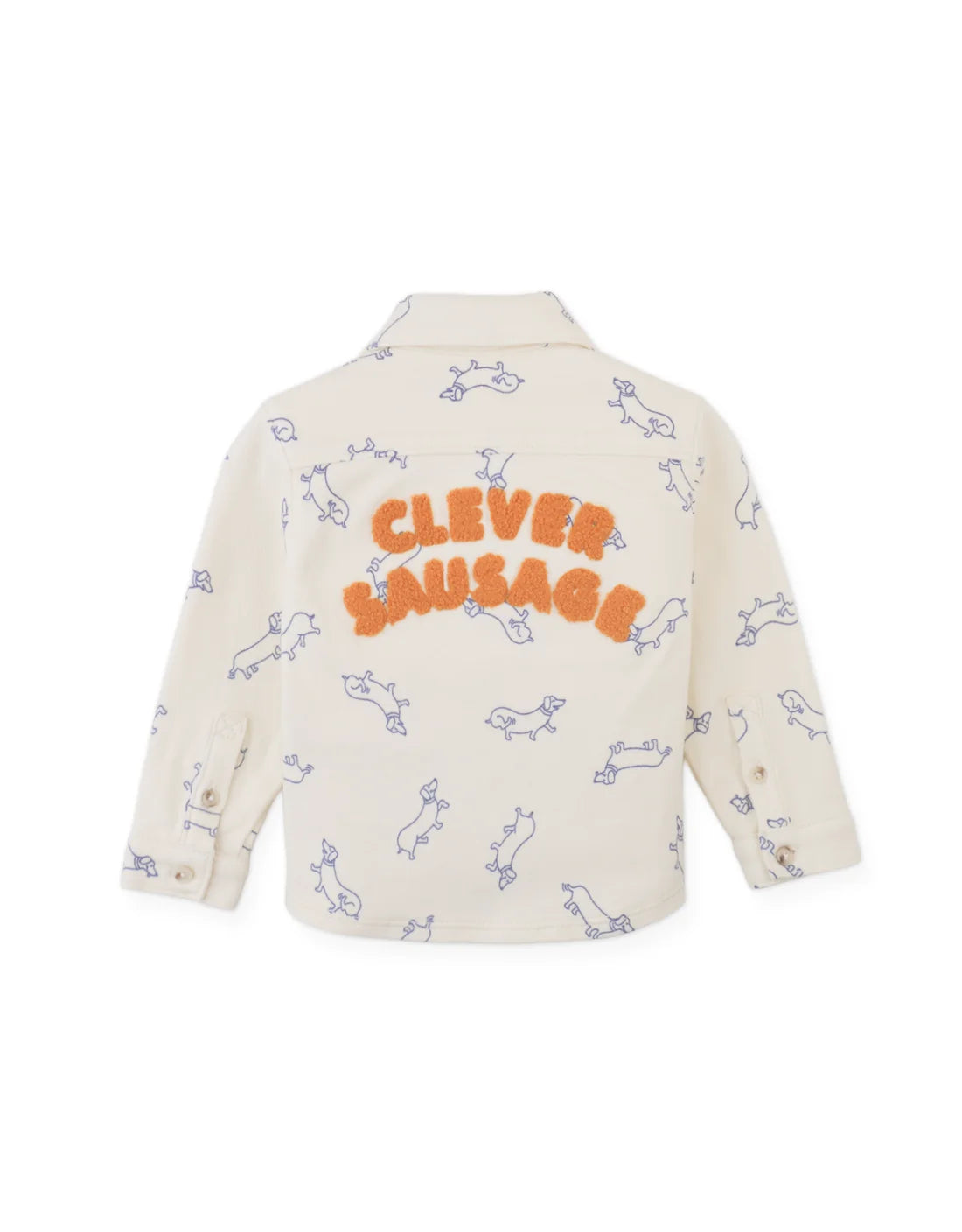 Baby Saverio Twill Jersey Shirt with Dachshund Print