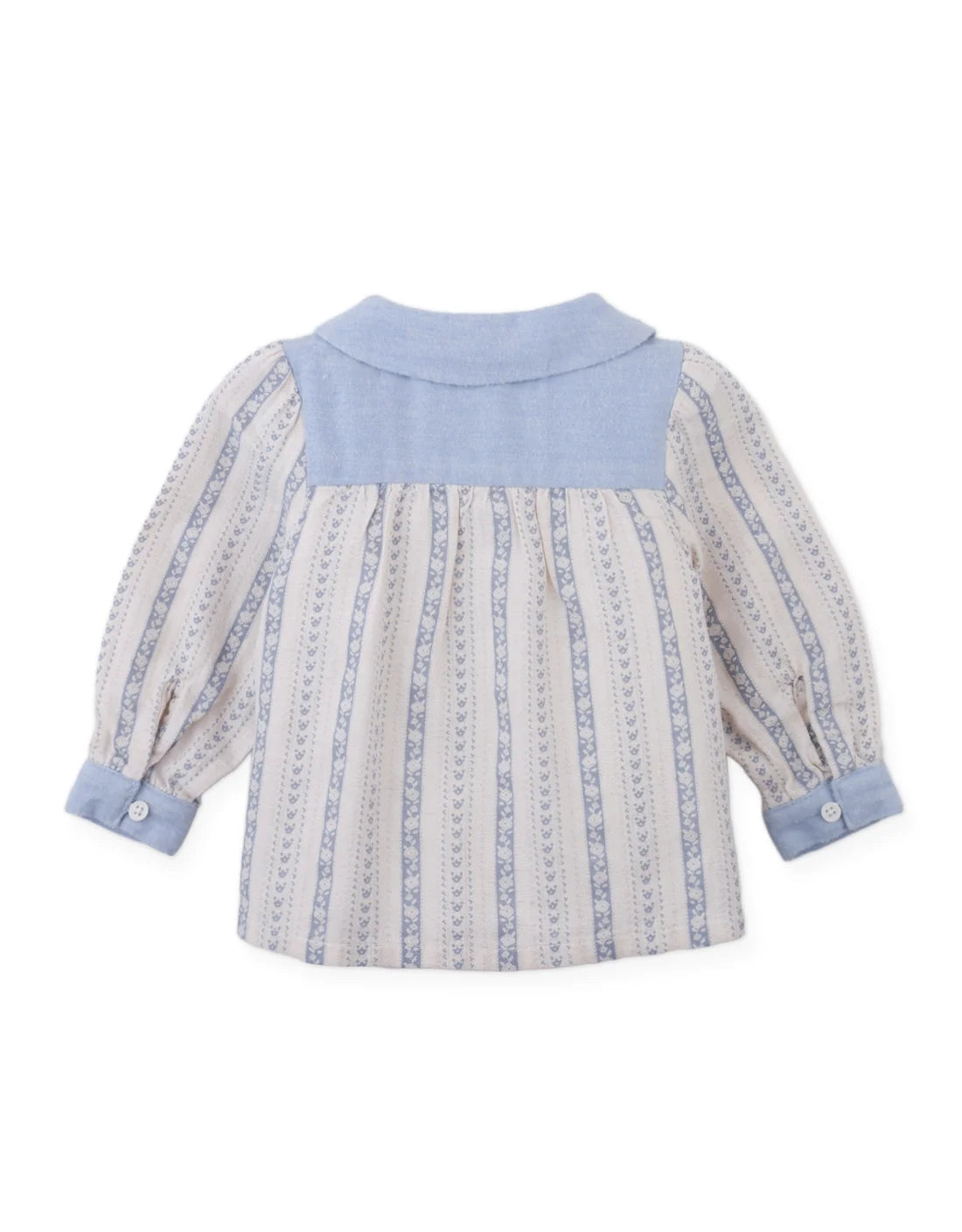 Baby Hester Striped Floral Blouse with Poodle Embroidery