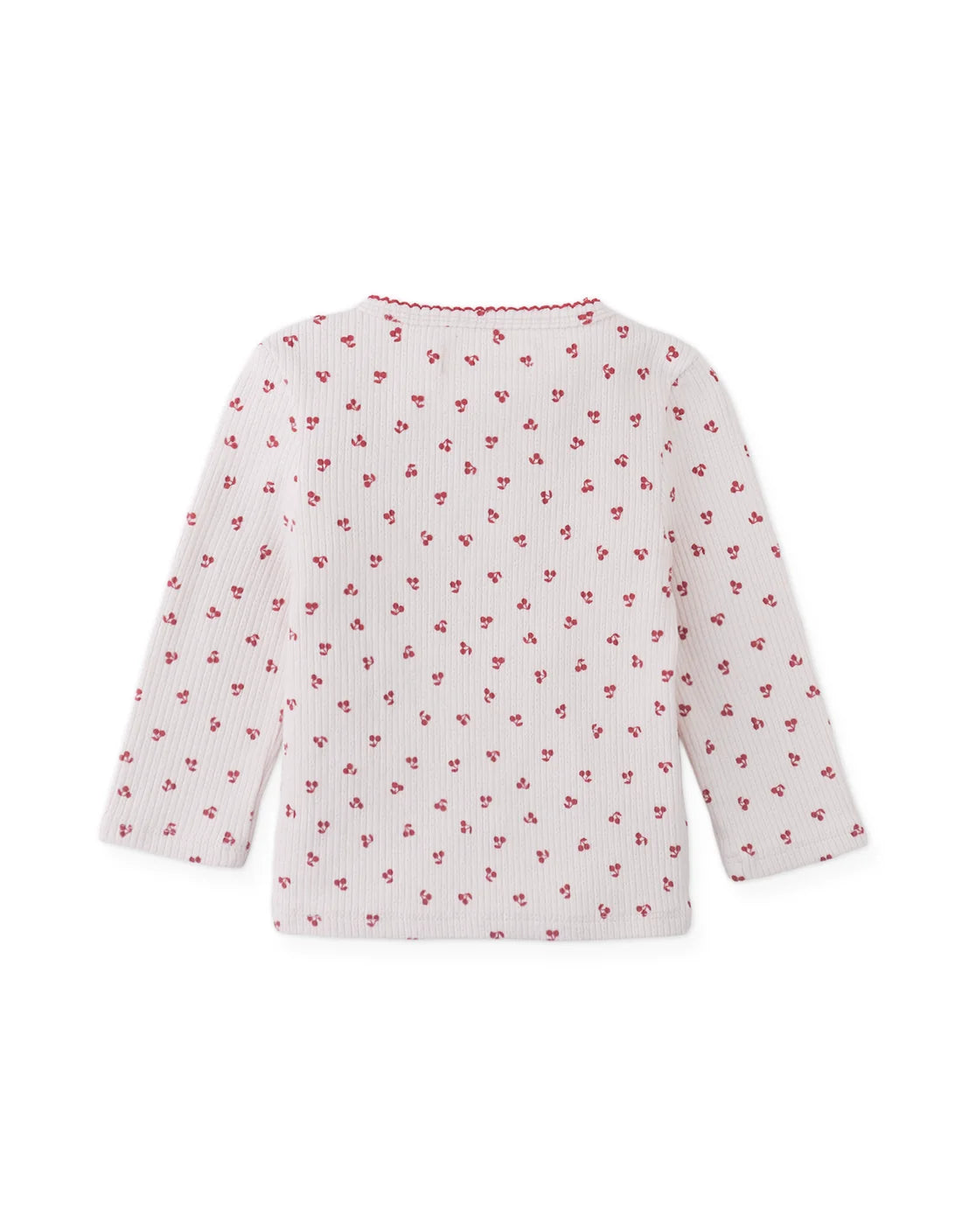 Baby Apolinaria Pointelle Ribbed Tee in All-Over Cherry