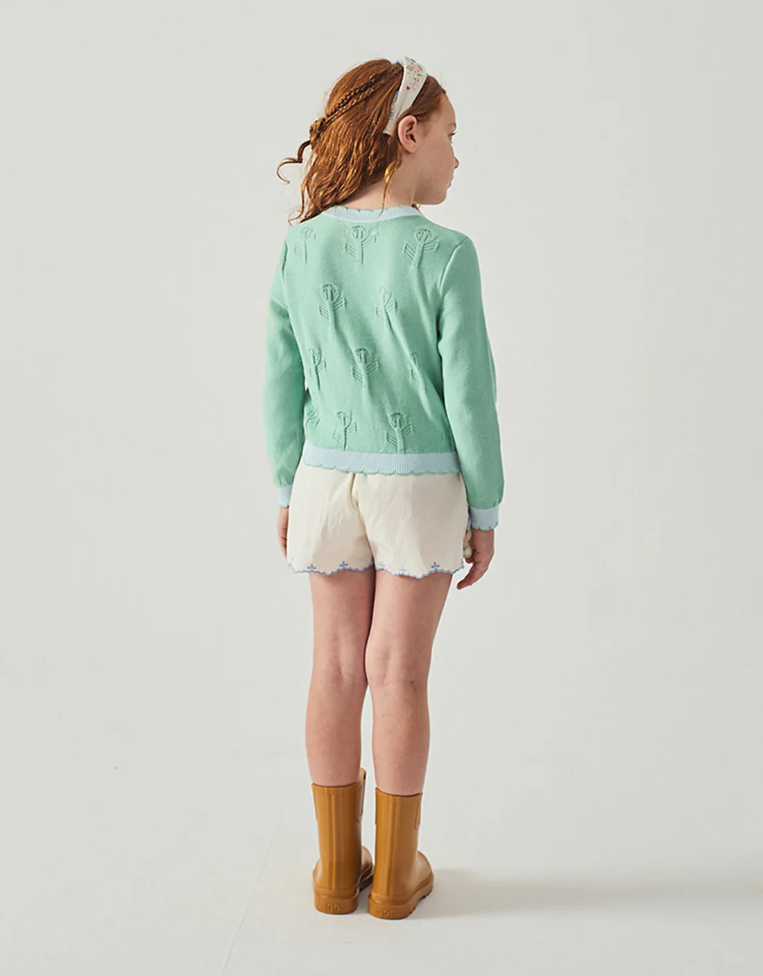 Natalie Cardigan with Scalloped Ribbed Edges