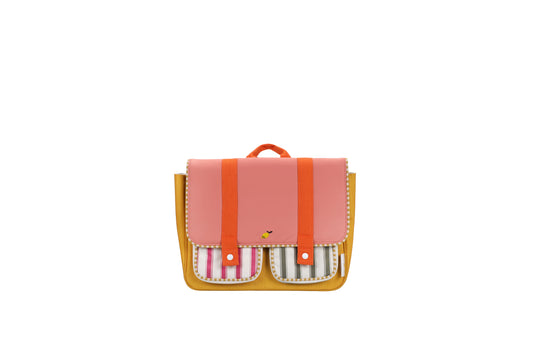 Schoolbag • Coral Pink + Sbmarine Yellow