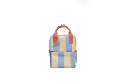 Backpack small • stripes • cloud blue + twiggy beige