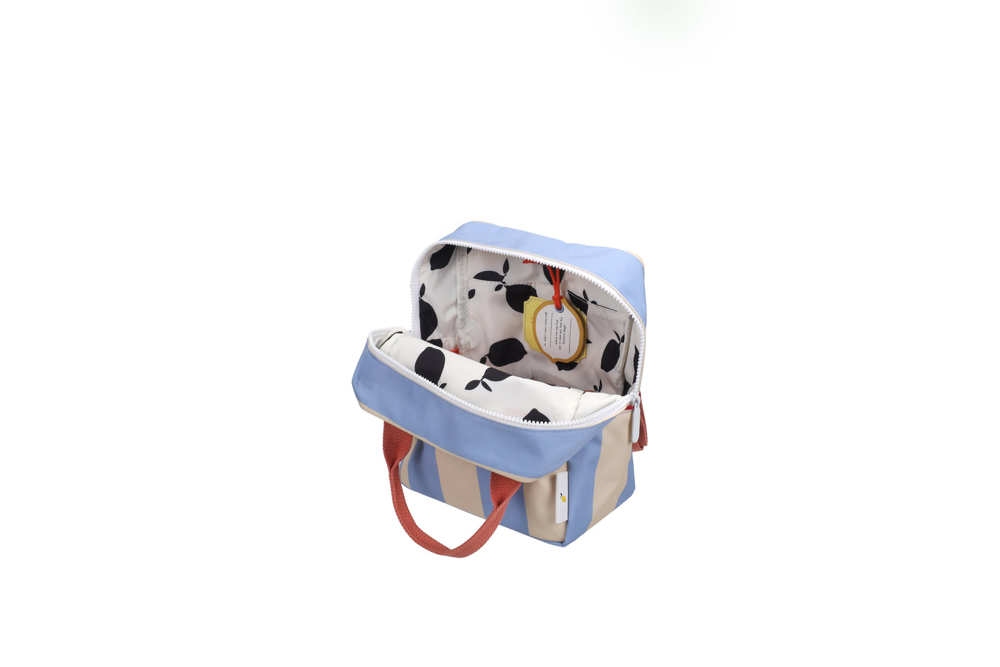Backpack small • stripes • cloud blue + twiggy beige