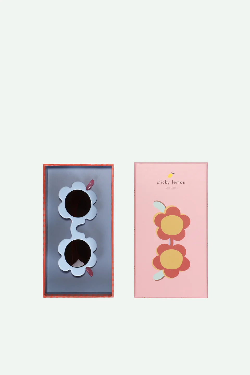 sunglasses | flower | cloud blue + rosebay pink