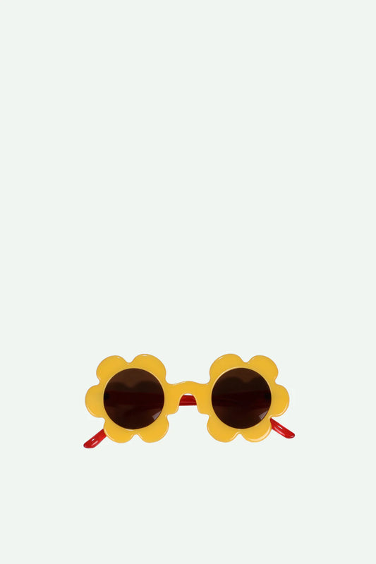 sunglasses | flower | apple juice + red apple