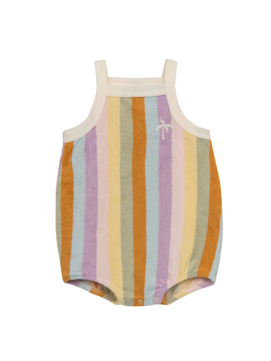 Terry Romper - Sunset Stripes