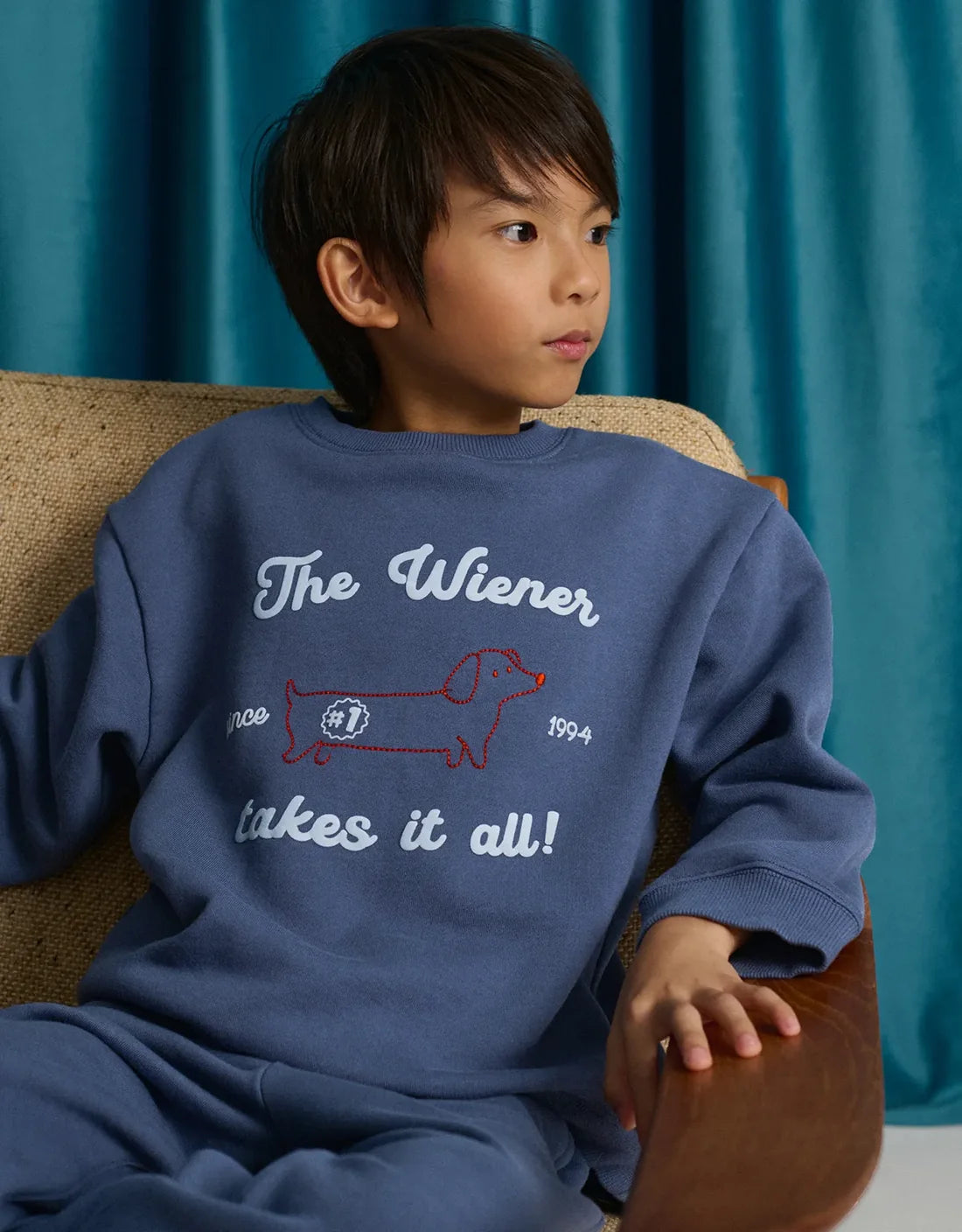Riccardo Fleece Pullover with Dachshund Embroidery