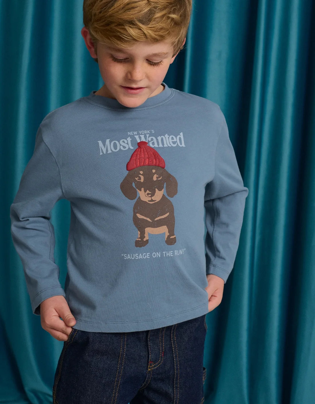 Myron Graphic Tee with “Most Wanted” Dachshund