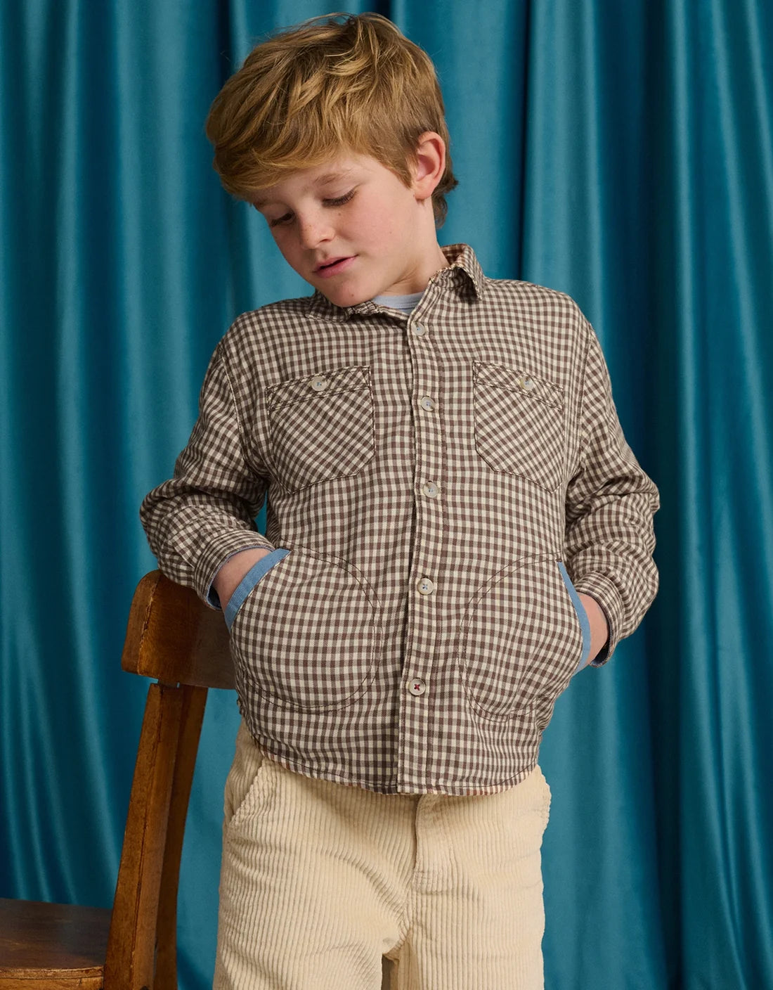 Orlando Brushed Gingham Shirt with Side Pockets