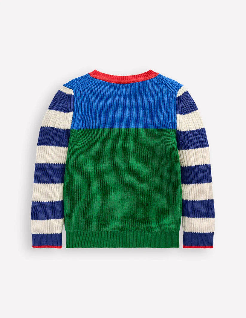 Everyday Cotton Jumper-Kingfisher Blue/Rich Emerald