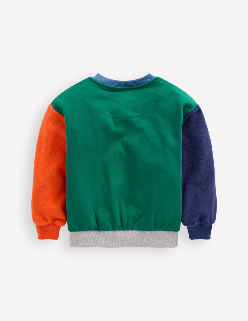 Colourblock Sweatshirt-Jewel Green Colourblock
