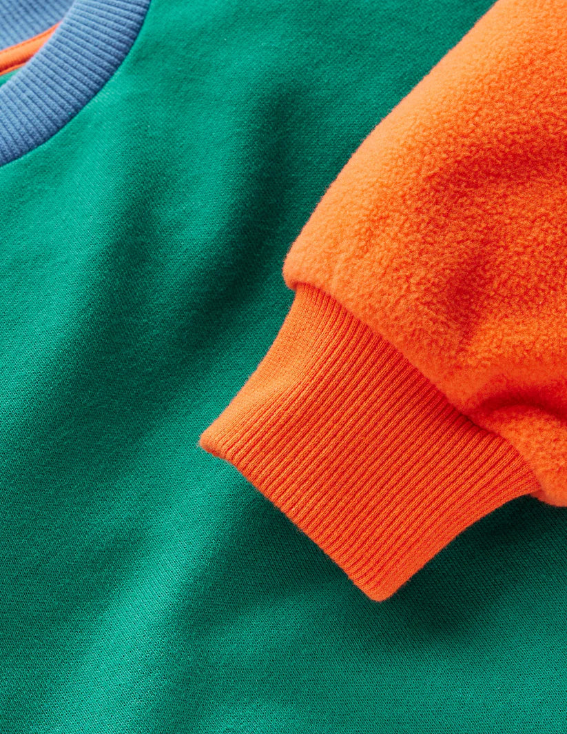 Colourblock Sweatshirt-Jewel Green Colourblock