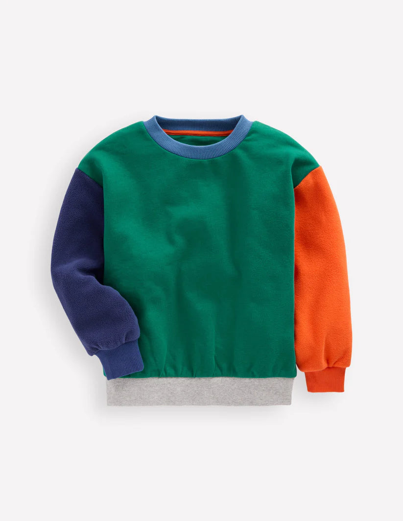 Colourblock Sweatshirt-Jewel Green Colourblock