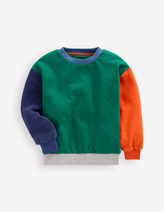 Colourblock Sweatshirt-Jewel Green Colourblock
