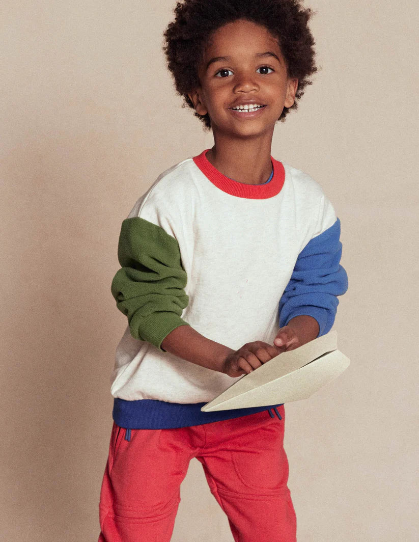 Colourblock Sweatshirt-Oatmeal Marl Colourblock