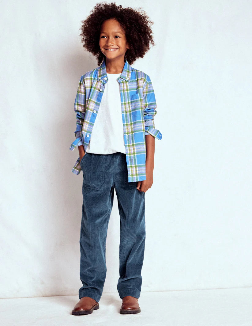 Pull-on Cord Trousers-Blueberry Pie