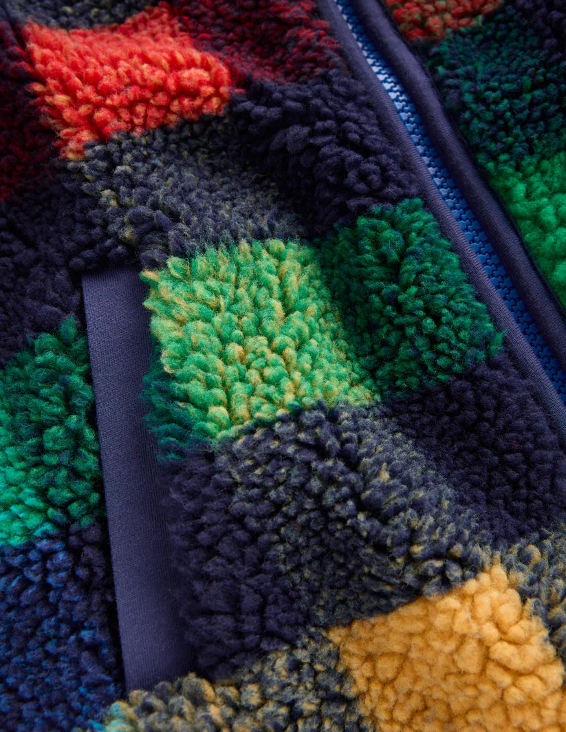 Cosy Borg Jacket-Navy Check