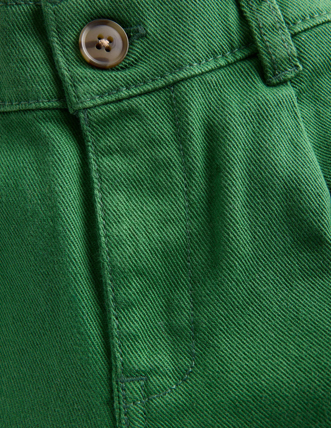 Everyday Straight Leg Trousers-Pine Green Twill