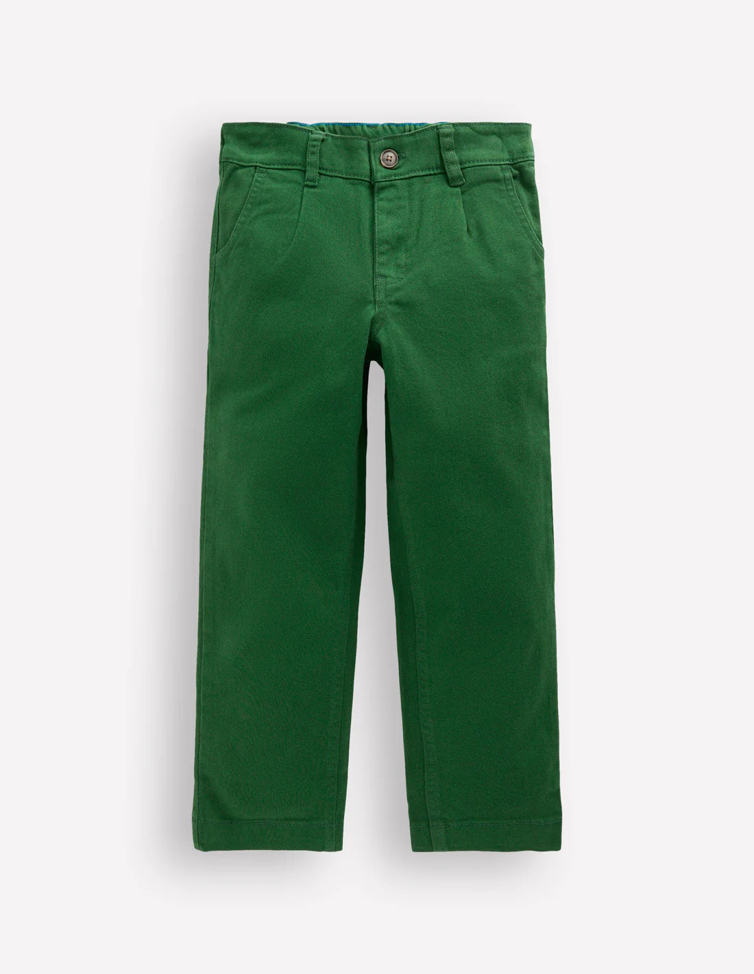 Everyday Straight Leg Trousers-Pine Green Twill