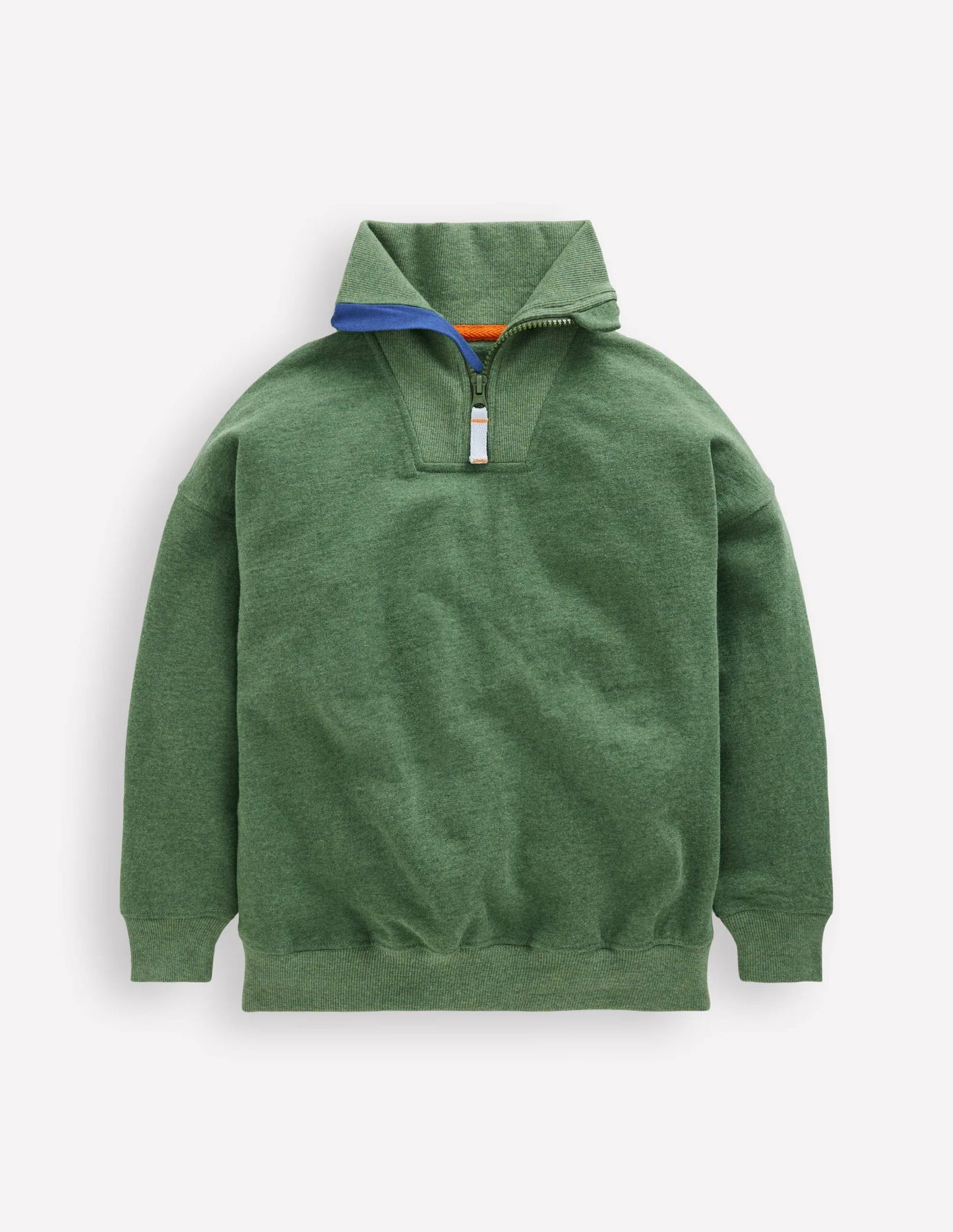 Half-Zip Sweatshirt-Green Marl