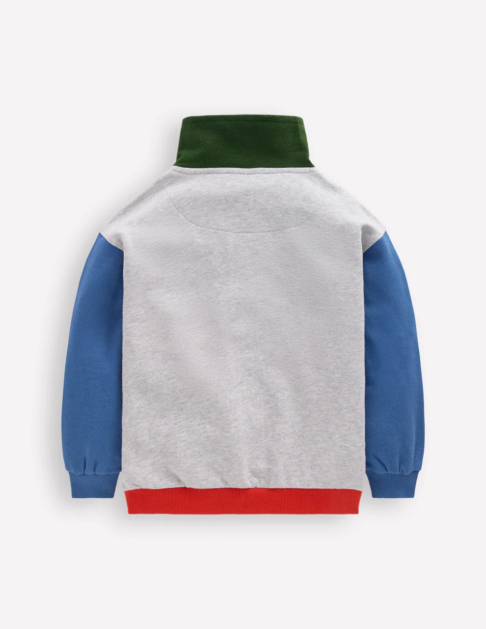 Half-Zip Sweatshirt-Grey Marl Colourblock