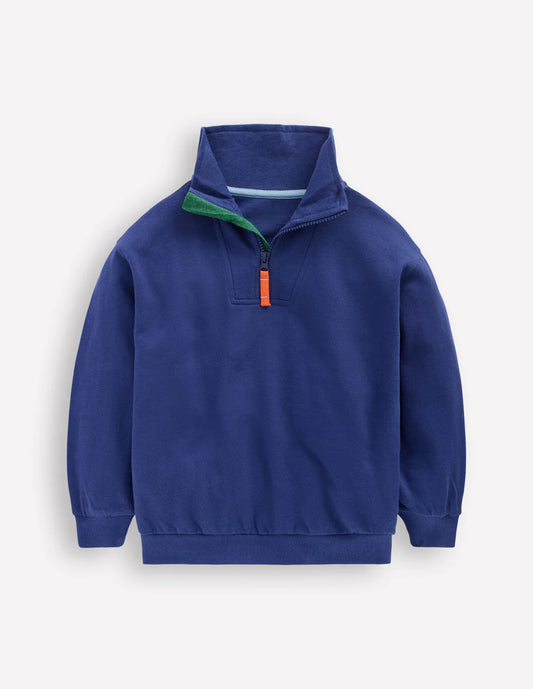 Half-Zip Sweatshirt-Navy