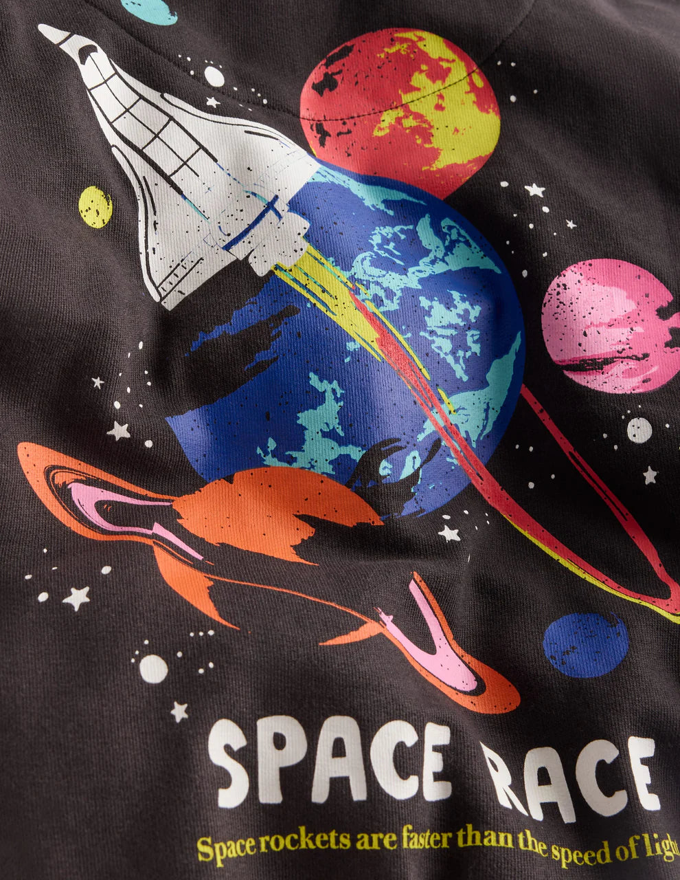 Front and Back Hoodie-Charcoal Space