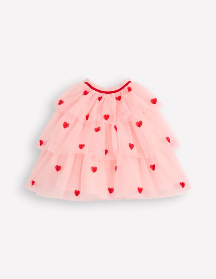 Tulle Heart Cape-Chalk Pink Hearts