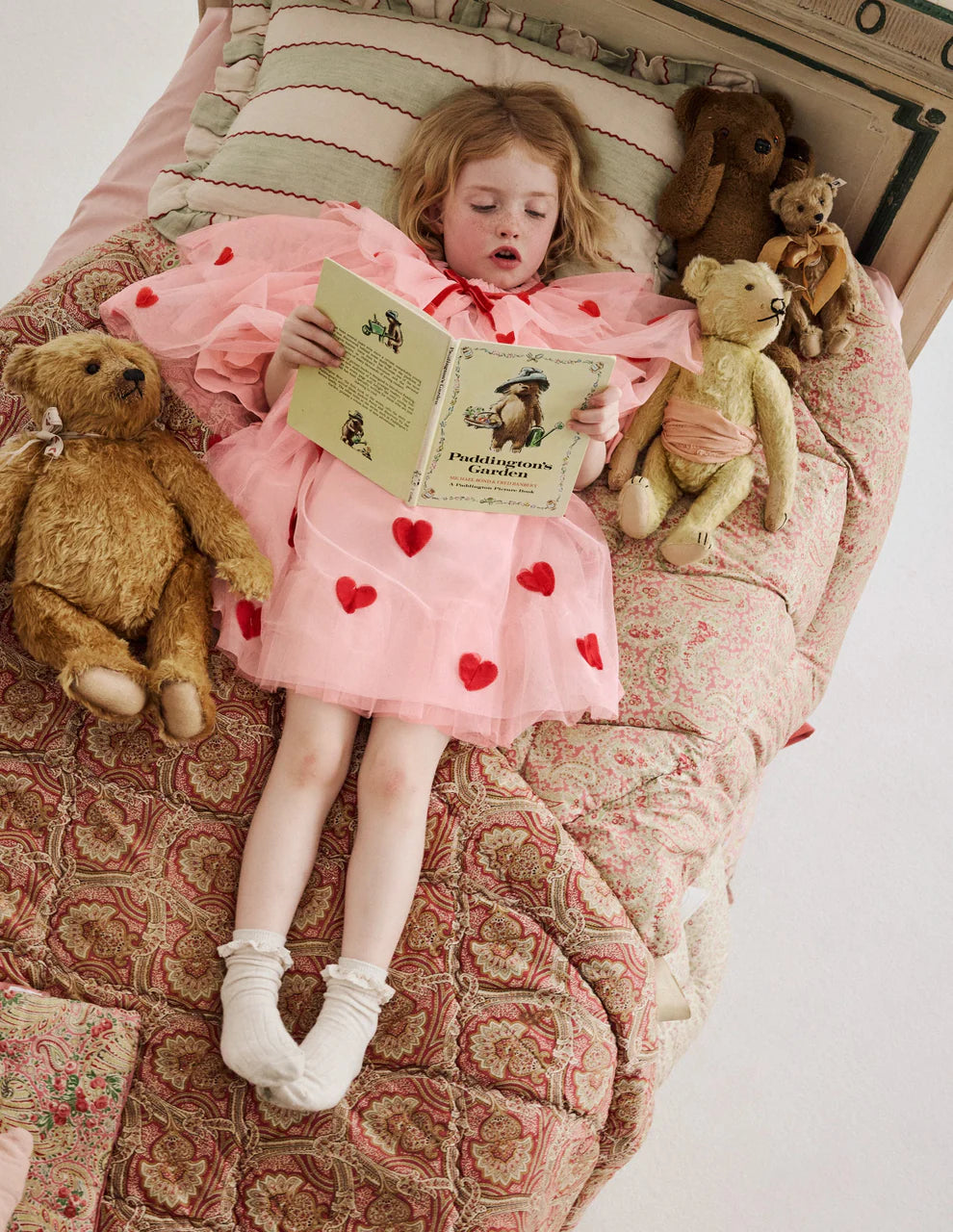 Tiered Tulle Dress-Chalk Pink Hearts